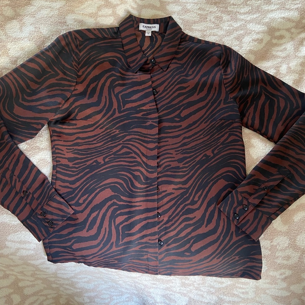 Express Portofino Shirt Zebra Print XS